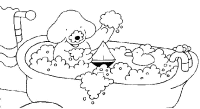 A coloring page of spot the dog